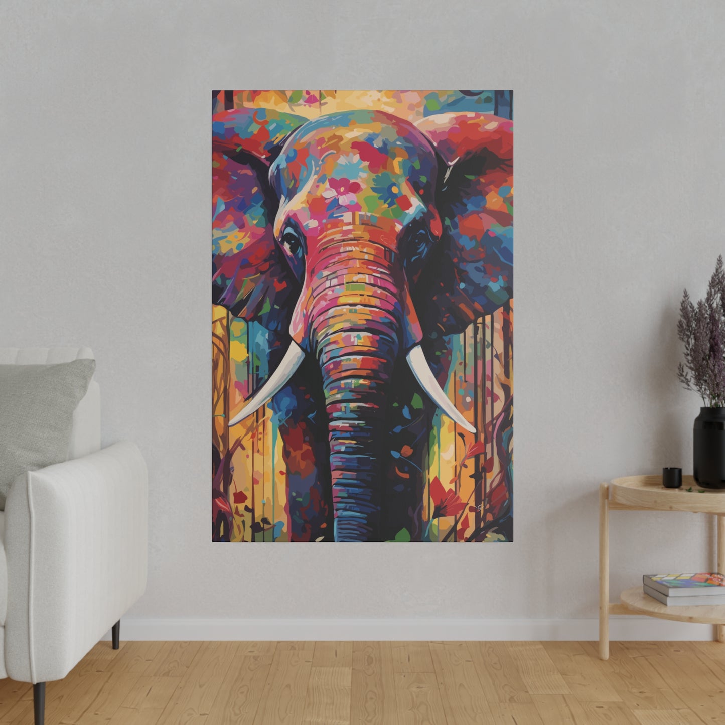 Elephant Holi Vibrant