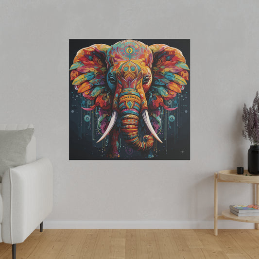 Feathered Elephant Psychedelic Black