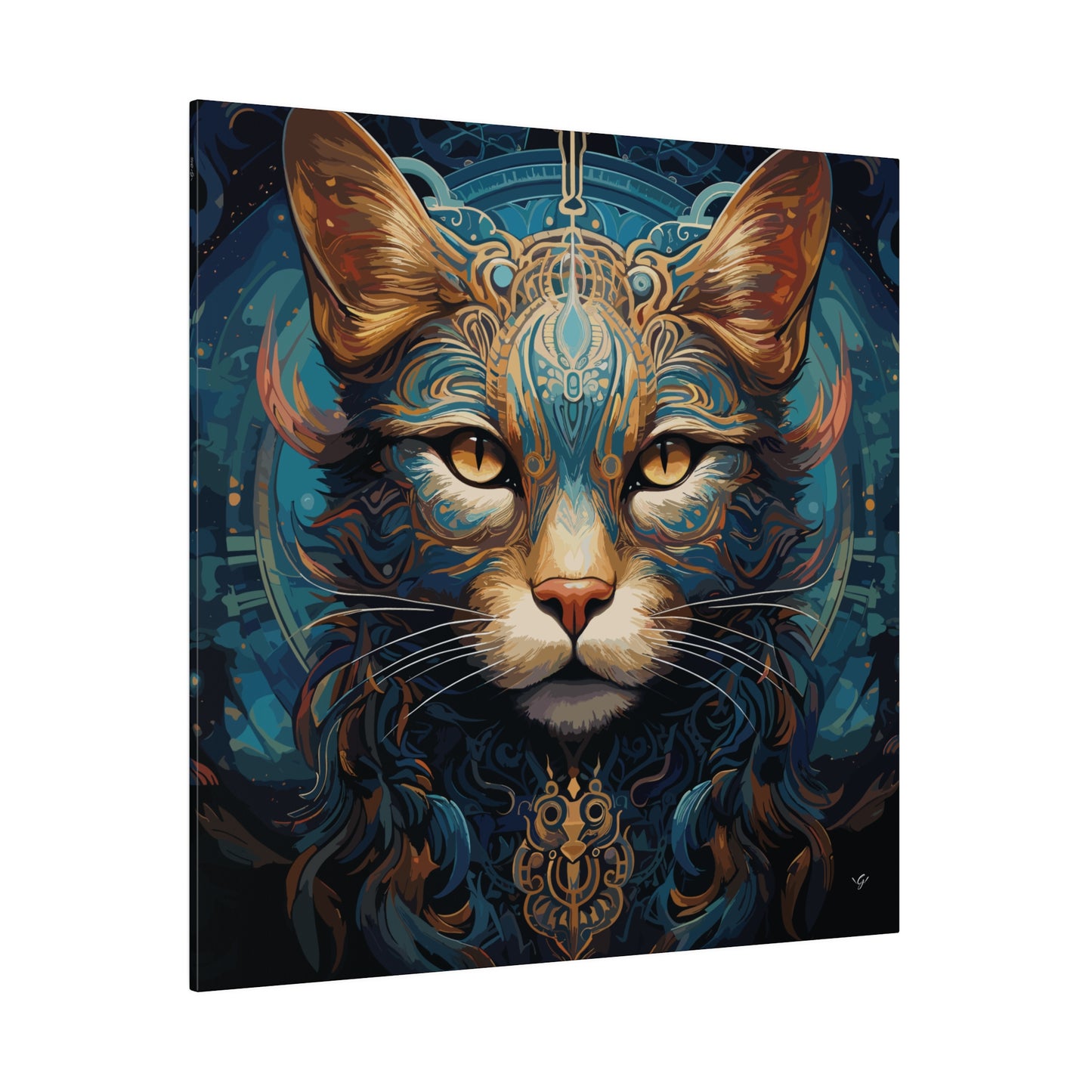 Jungle Cat Psychedelic Blue Time Traveller