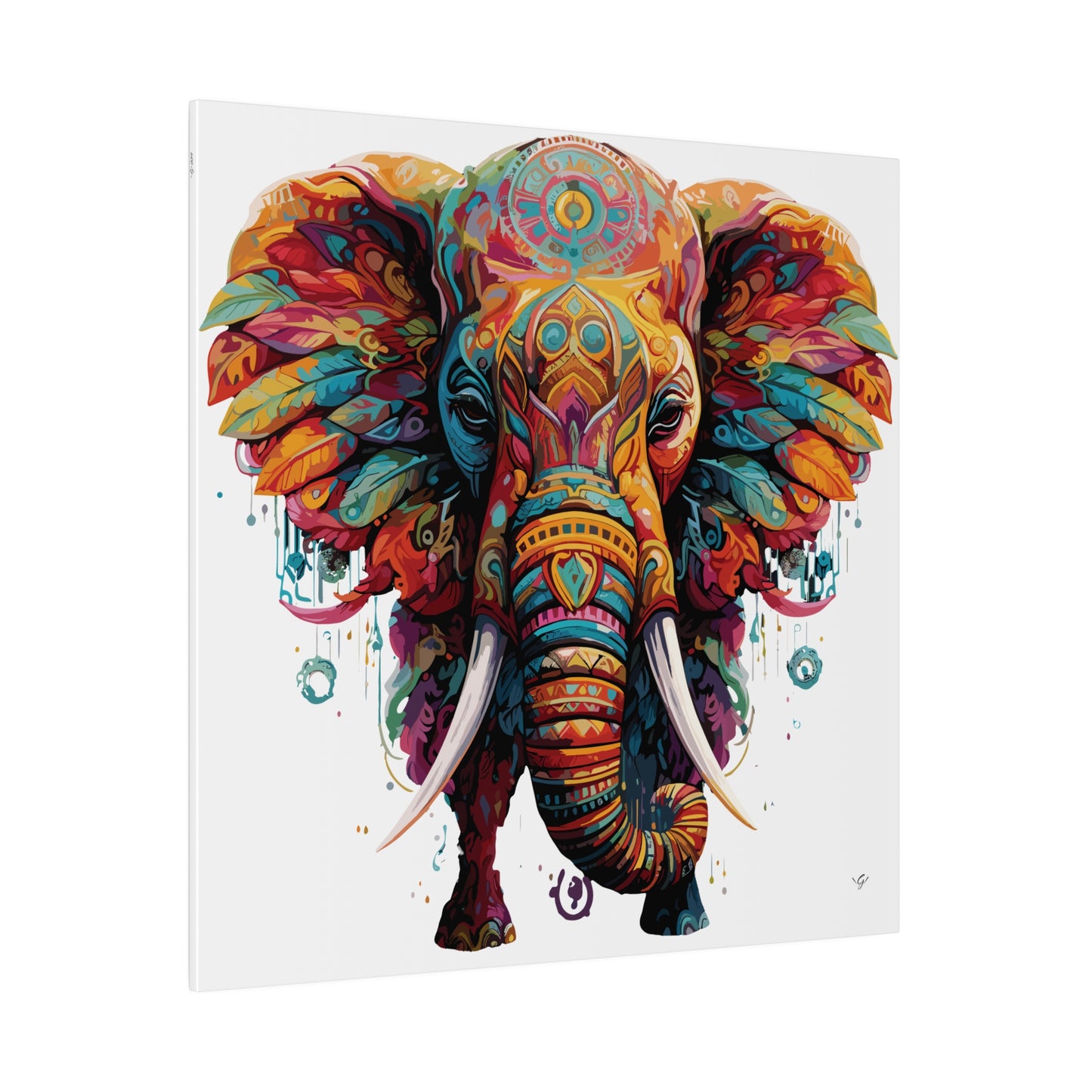 Feathered Elephant Psychedelic White