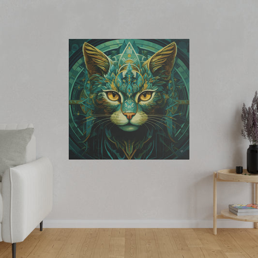 Jungle Cat Psychedelic Green Time Traveller