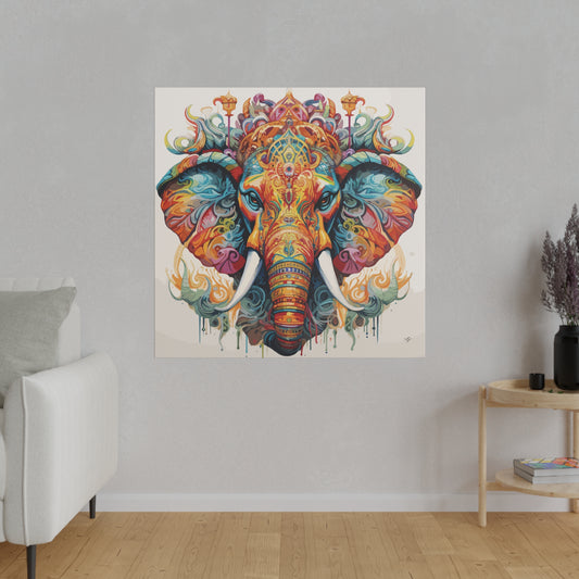 Royal Elephant Head Psychedelic White